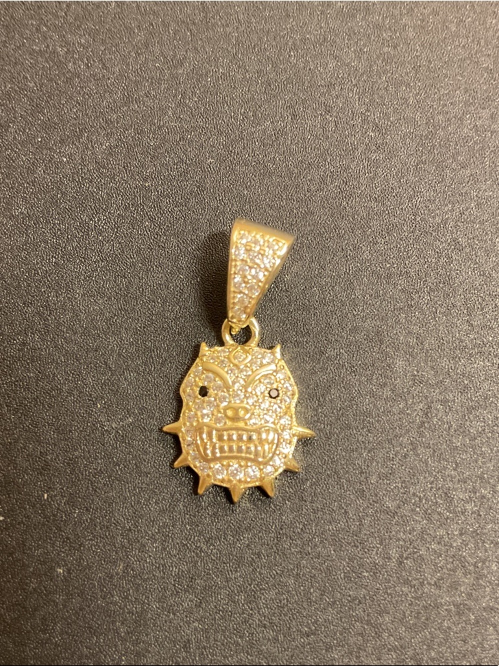 Sterling Silver 925 Gold Plated Owl Pendant Charm with Pavé Bail
